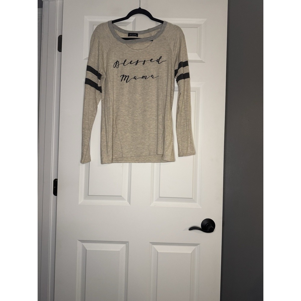 Zutter Long Sleeve Raglan Tee Blessed Mama Small